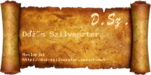 Dús Szilveszter névjegykártya